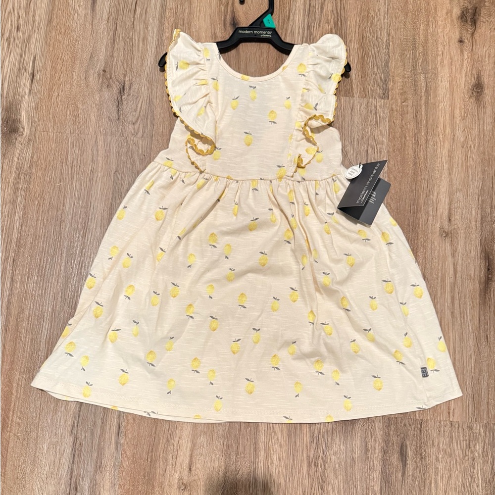 Modern Moments Girls 5T Cream and Yellow Lemon Dress NWT